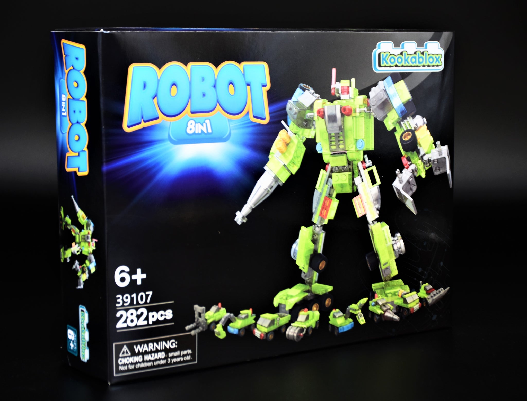 8-in-1 Robot Building Block Kit. 8 Mini Toys Transform Into 1 Large Robot Toy (318 Pieces)